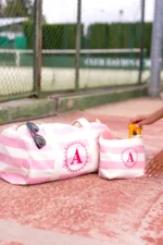 bolsos de tela a rayas para amigas
