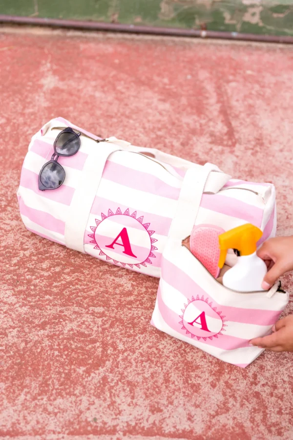 bolsos de tela a rayas